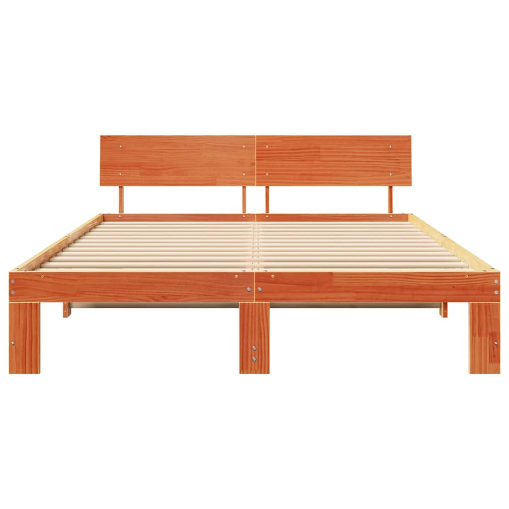 Struttura del letto Marrone cerato 140 x 200 cm Pino massello | homemem39