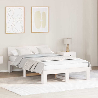 Struttura del letto Bianco 140 x 190 cm Pino massello | homemem39