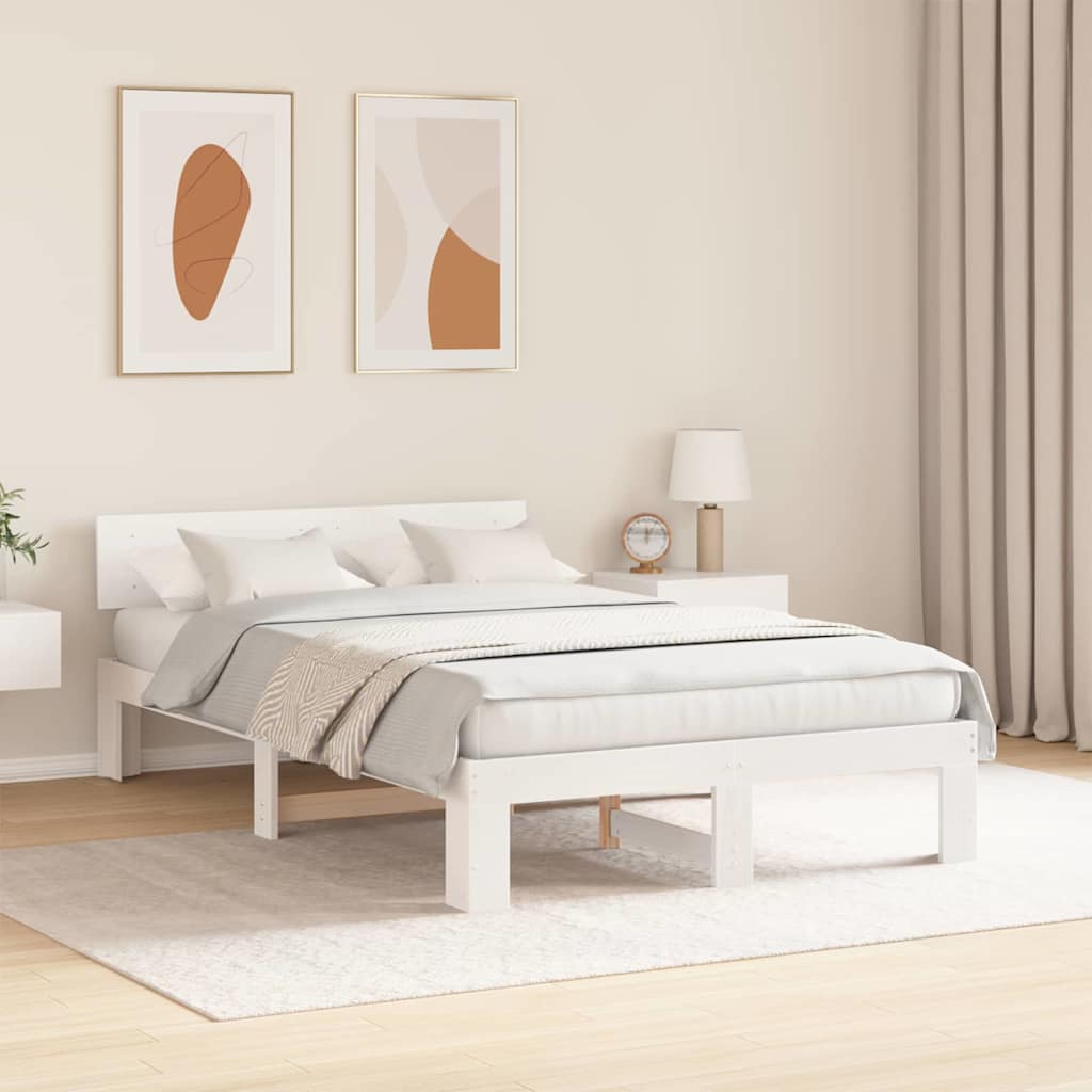 Struttura del letto Bianco 140 x 190 cm Pino massello | homemem39