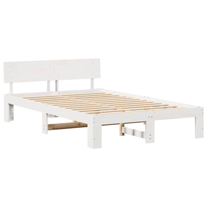 Struttura del letto Bianco 140 x 190 cm Pino massello | homemem39