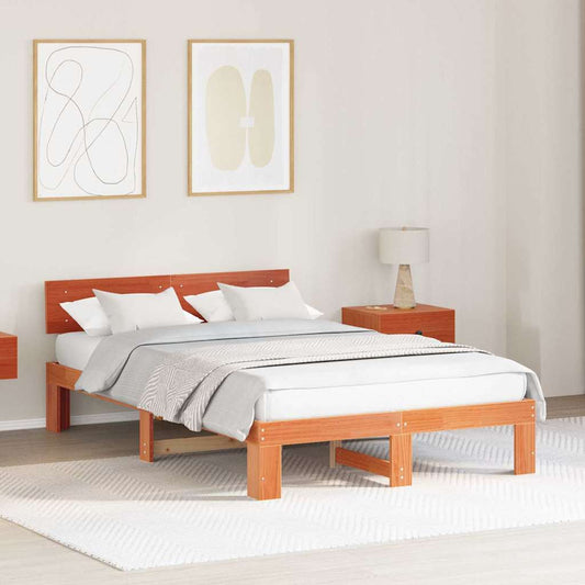 Struttura del letto Marrone cerato 140 x 190 cm Pino massello | homemem39
