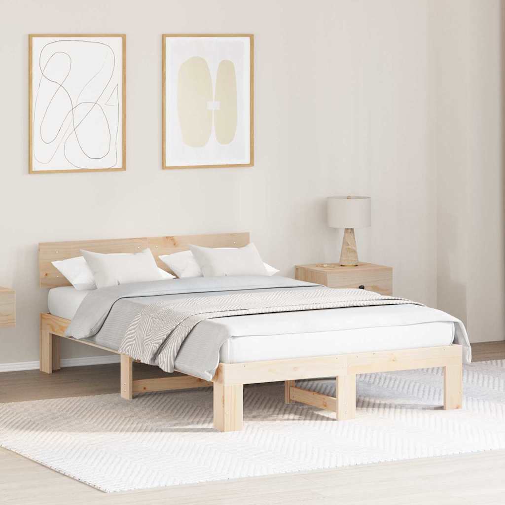 Struttura del letto Naturale 135 x 190 cm Pino massello | homemem39