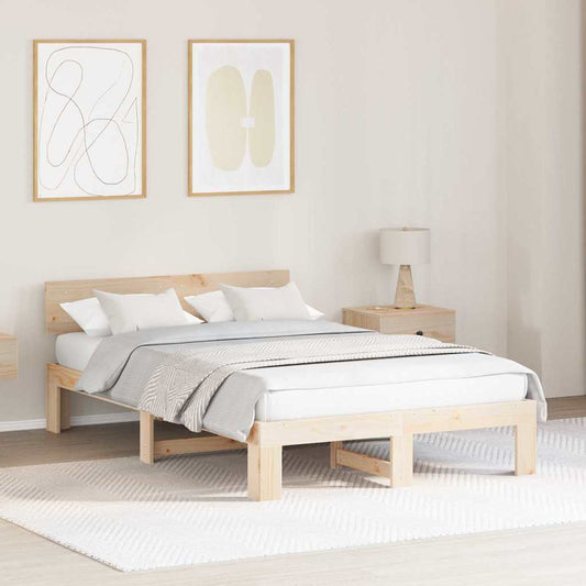 Struttura del letto Naturale 135 x 190 cm Pino massello | homemem39