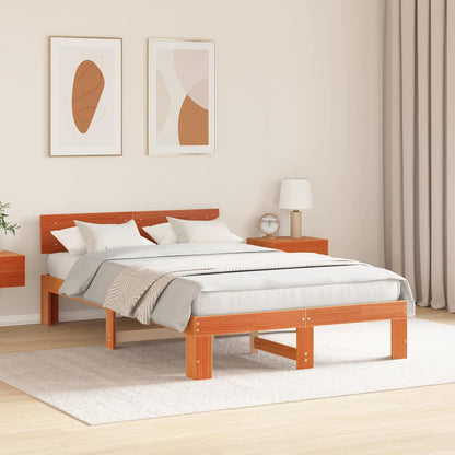Struttura del letto Marrone cerato 135 x 190 cm Pino massello | homemem39