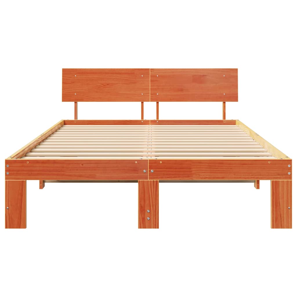 Struttura del letto Marrone cerato 135 x 190 cm Pino massello | homemem39