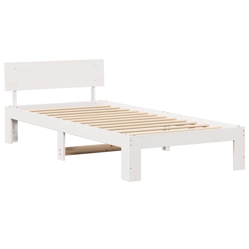 Struttura del letto Bianco 100 x 200 cm Pino massello | homemem39