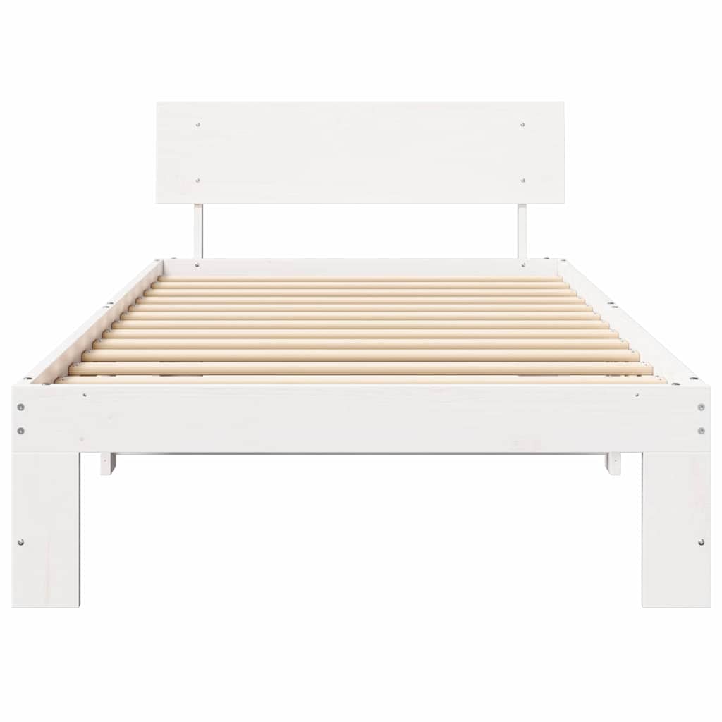 Struttura del letto Bianco 90 x 190 cm Pino massello | homemem39