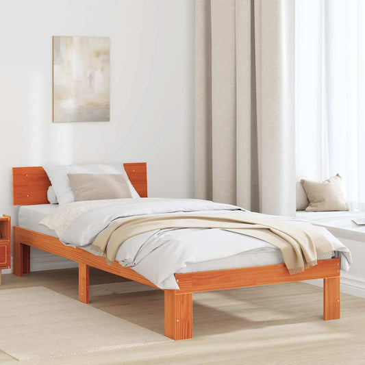Struttura del letto Marrone cerato 90 x 190 cm Pino massello | homemem39