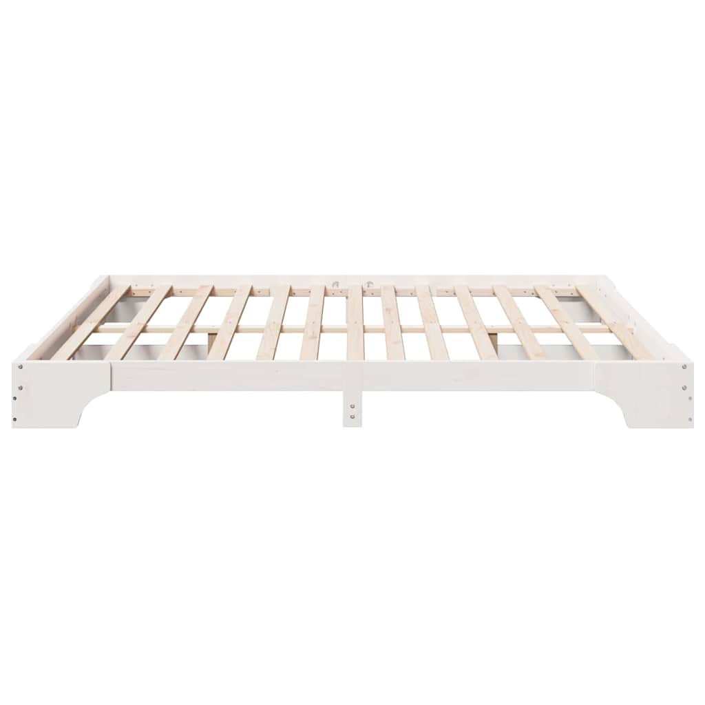 Struttura del letto Bianco 200 x 200 cm Pino massello | homemem39