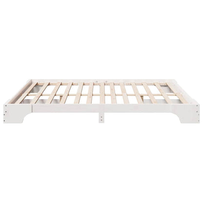 Struttura del letto Bianco 200 x 200 cm Pino massello | homemem39