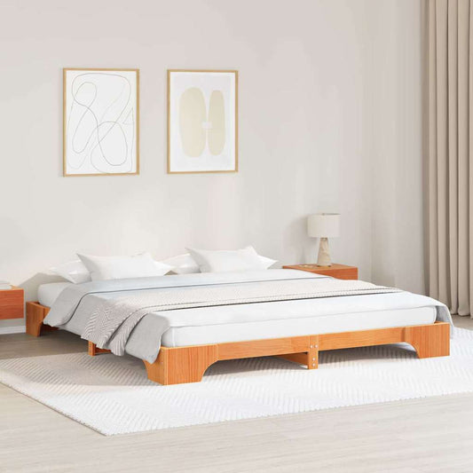 Struttura del letto Marrone cerato 200 x 200 cm Pino massello | homemem39