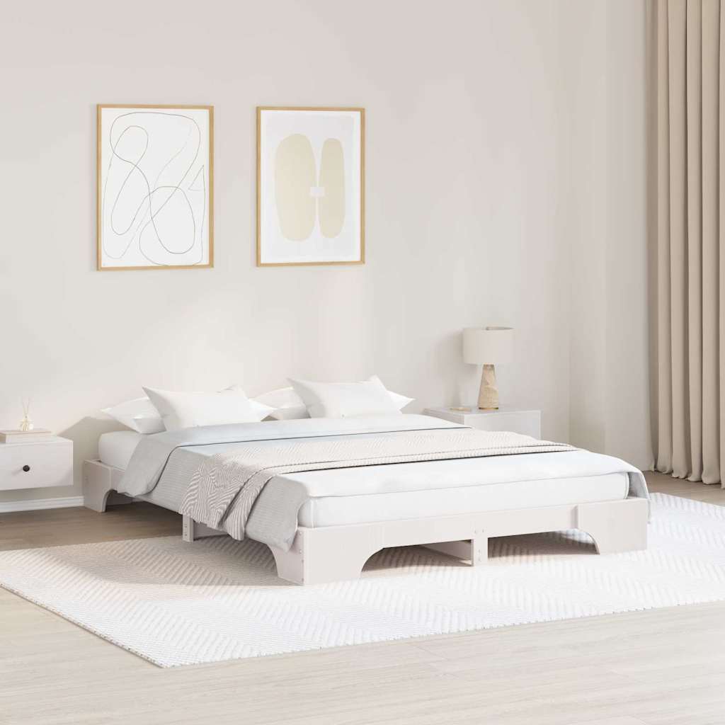 Struttura del letto Bianco 160 x 200 cm Pino massello