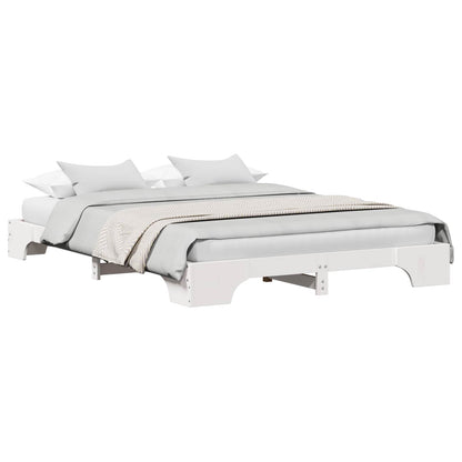 Struttura del letto Bianco 160 x 200 cm Pino massello