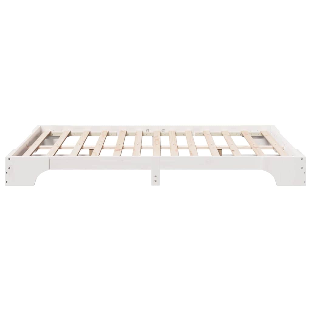 Struttura del letto Bianco 160 x 200 cm Pino massello | homemem39