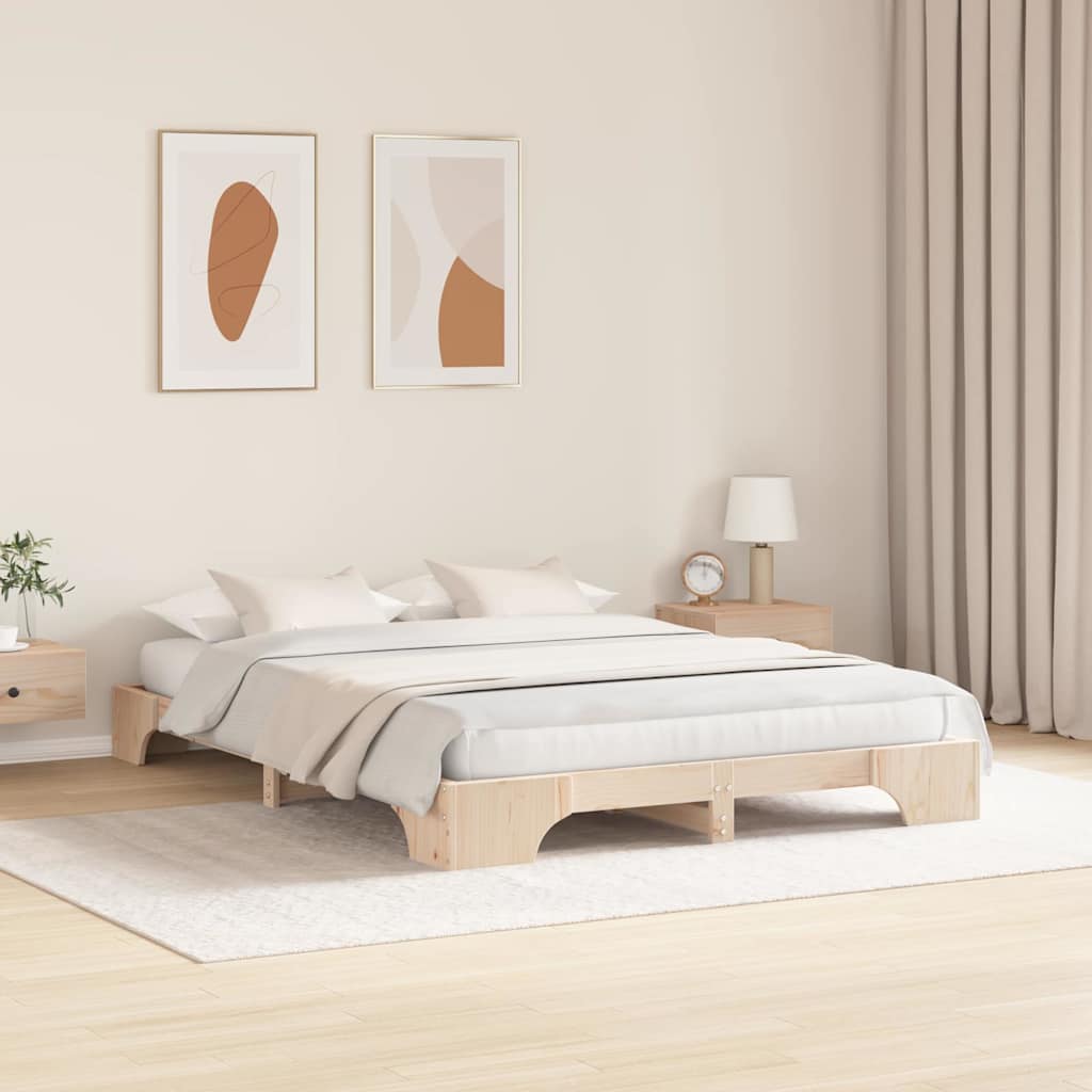 Struttura del letto Naturale 150 x 200 cm Pino massello | homemem39