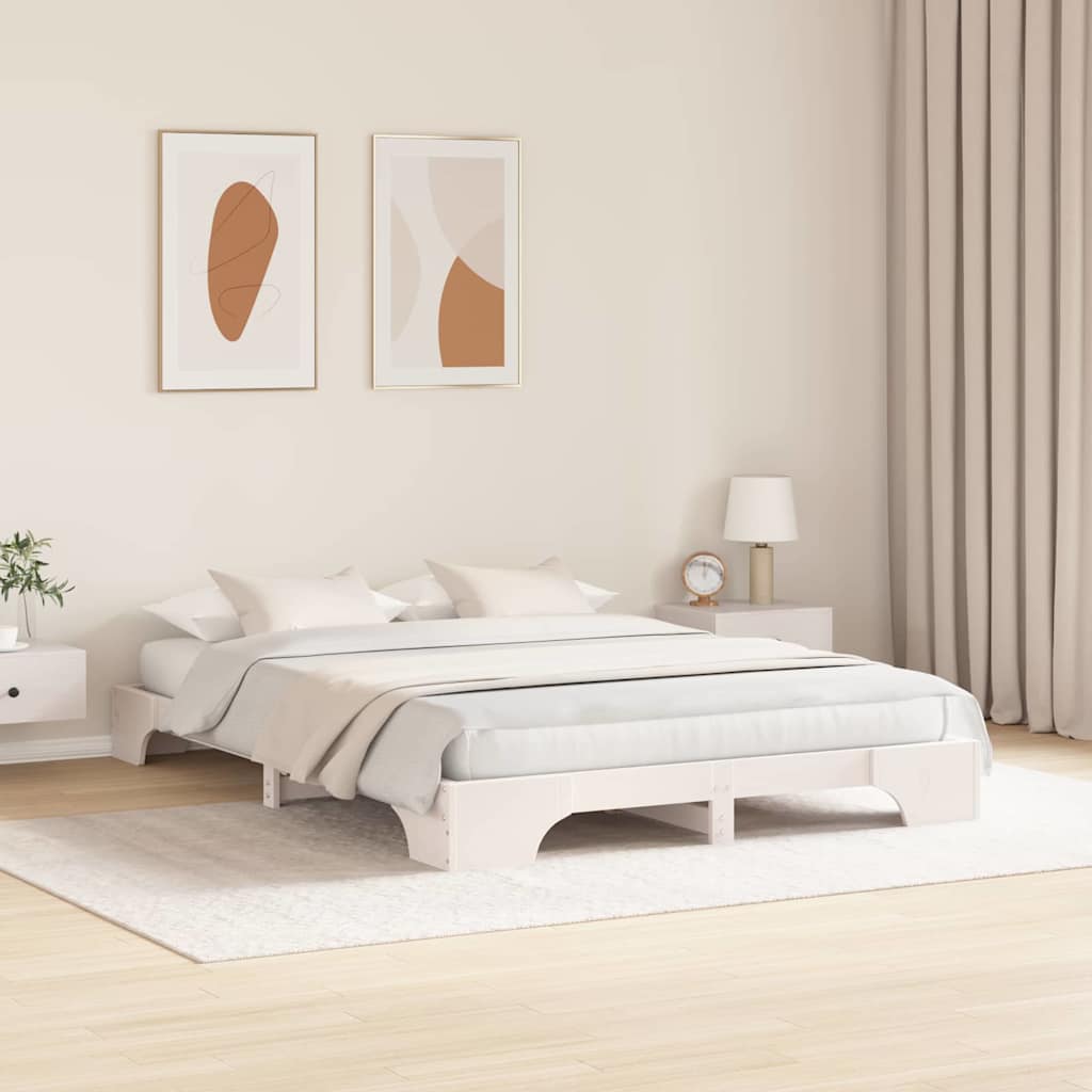 Struttura del letto Bianco 140 x 200 cm Pino massello | homemem39