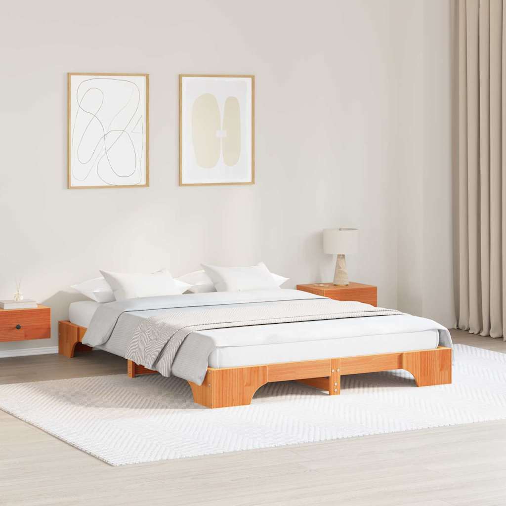 Struttura del letto Marrone cerato 140 x 200 cm Pino massello | homemem39