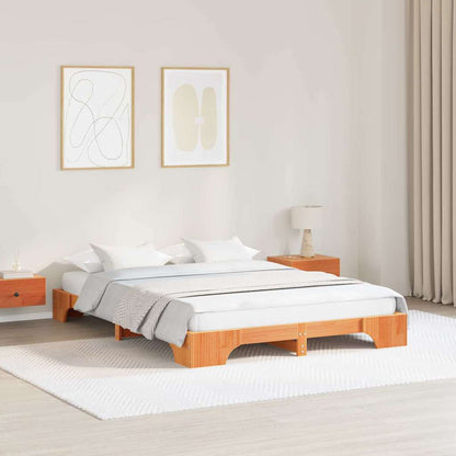 Struttura del letto Marrone cerato 140 x 200 cm Pino massello | homemem39