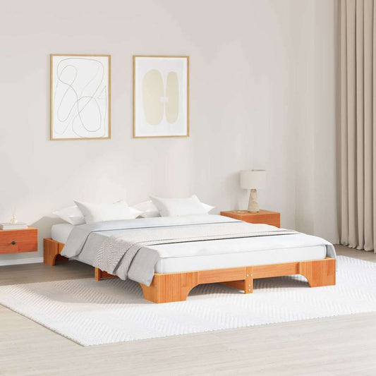 Struttura del letto Marrone cerato 140 x 200 cm Pino massello | homemem39
