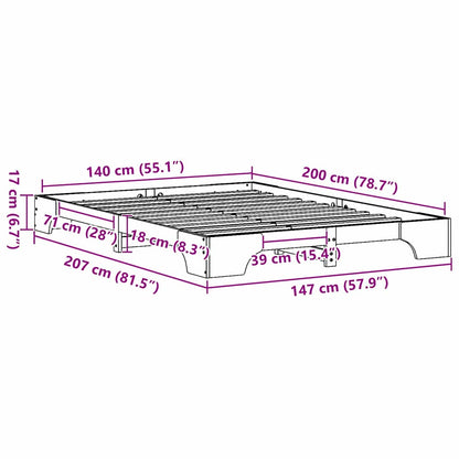 Struttura del letto Marrone cerato 140 x 200 cm Pino massello | homemem39
