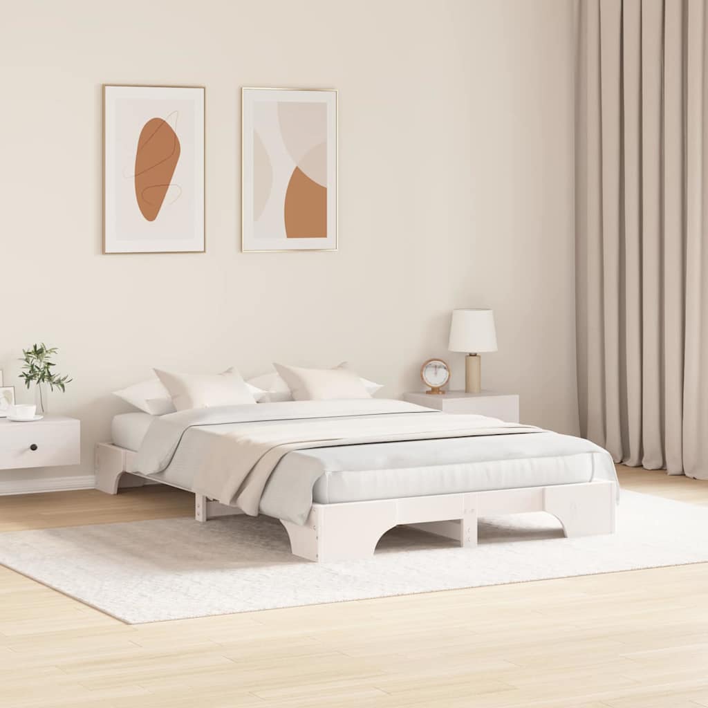 Struttura del letto Bianco 140 x 190 cm Pino massello | homemem39