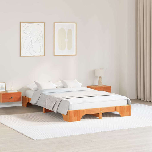 Struttura del letto Marrone cerato 140 x 190 cm Pino massello | homemem39