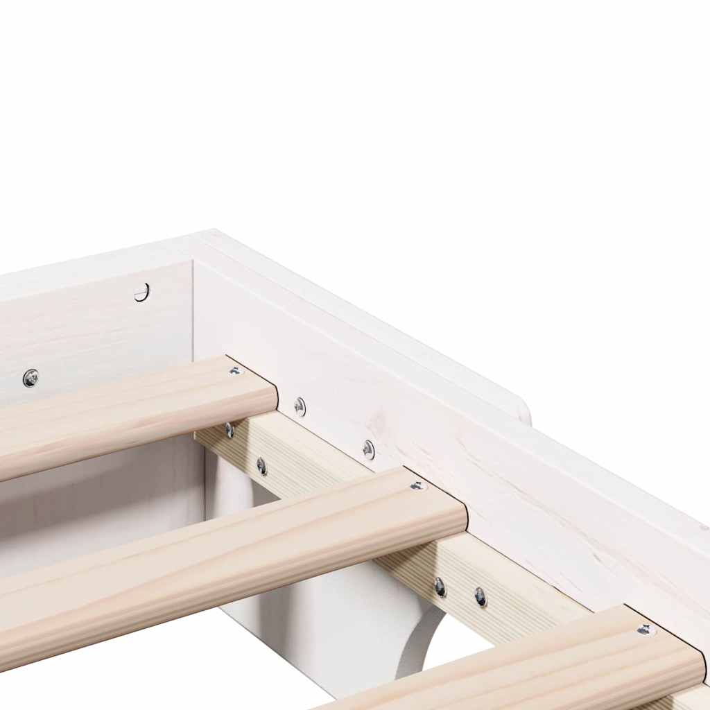 Struttura del letto Bianco 135 x 190 cm Pino massello | homemem39