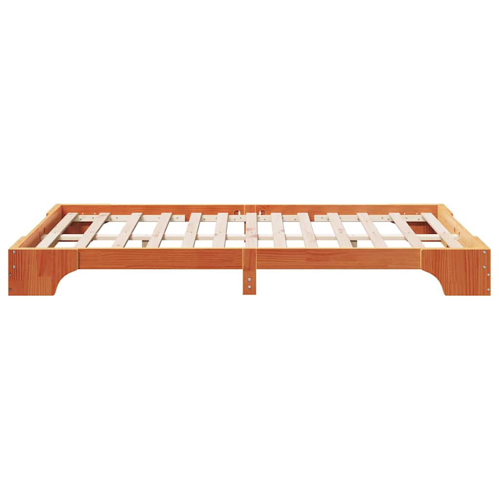 Struttura del letto Marrone cerato 135 x 190 cm Pino massello