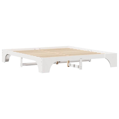 Struttura del letto Bianco 200 x 200 cm Pino massello | homemem39