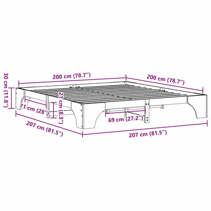 Struttura del letto Bianco 200 x 200 cm Pino massello