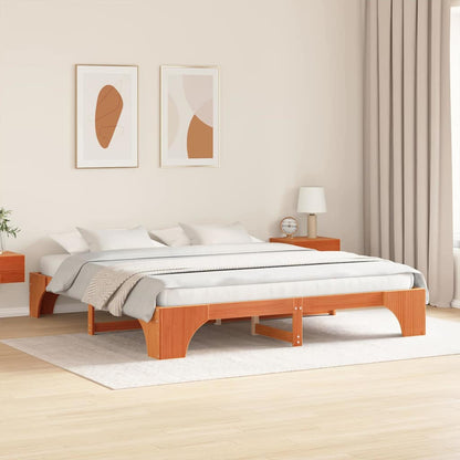 Struttura del letto Marrone cerato 200 x 200 cm Pino massello | homemem39