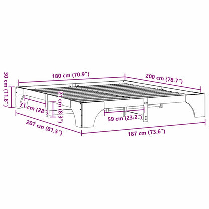 Struttura del letto Naturale 180 x 200 cm Pino massello