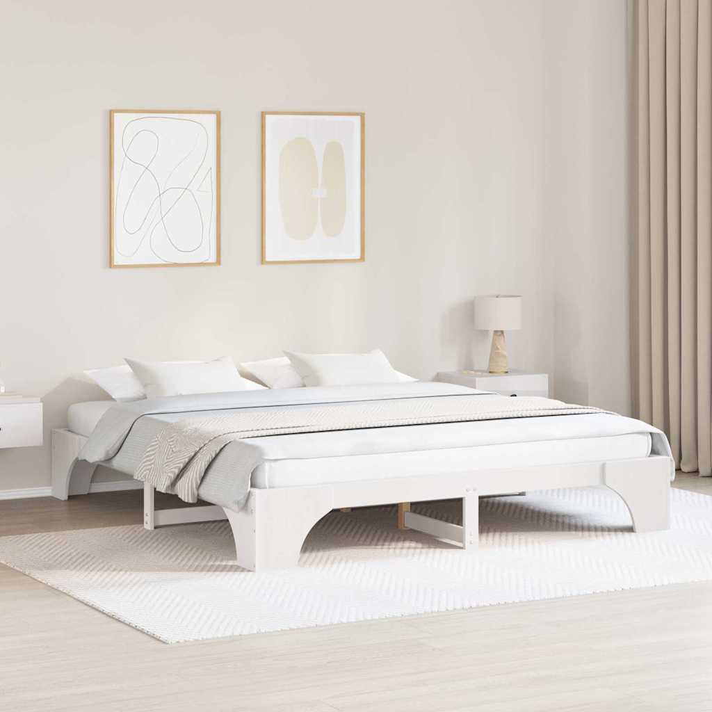 Struttura del letto Bianco 180 x 200 cm Pino massello | homemem39