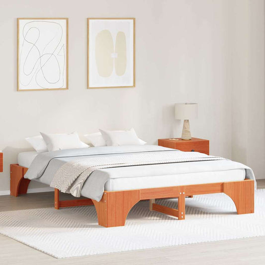 Struttura del letto Marrone cerato 160 x 200 cm Pino massello | homemem39