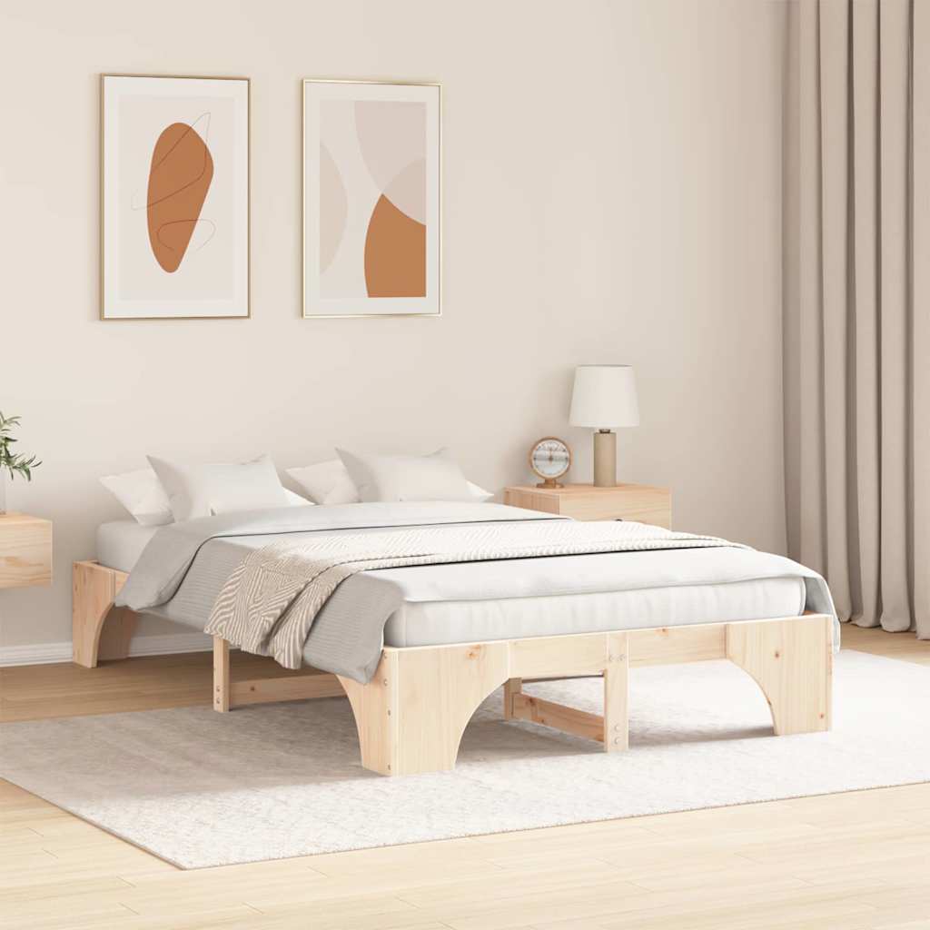 Struttura del letto Naturale 140 x 190 cm Pino massello | homemem39