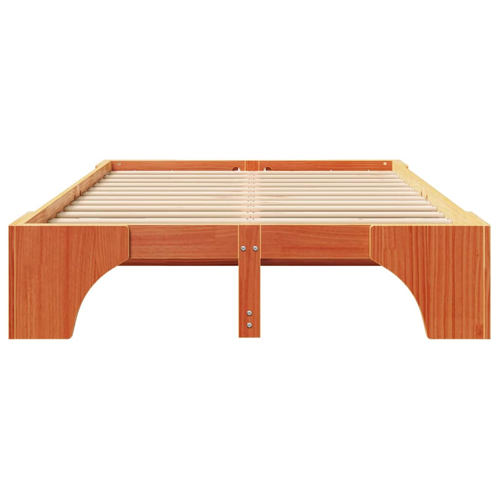 Struttura del letto Marrone cerato 140 x 190 cm Pino massello