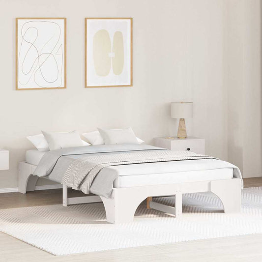 Struttura del letto Bianco 135 x 190 cm Pino massello