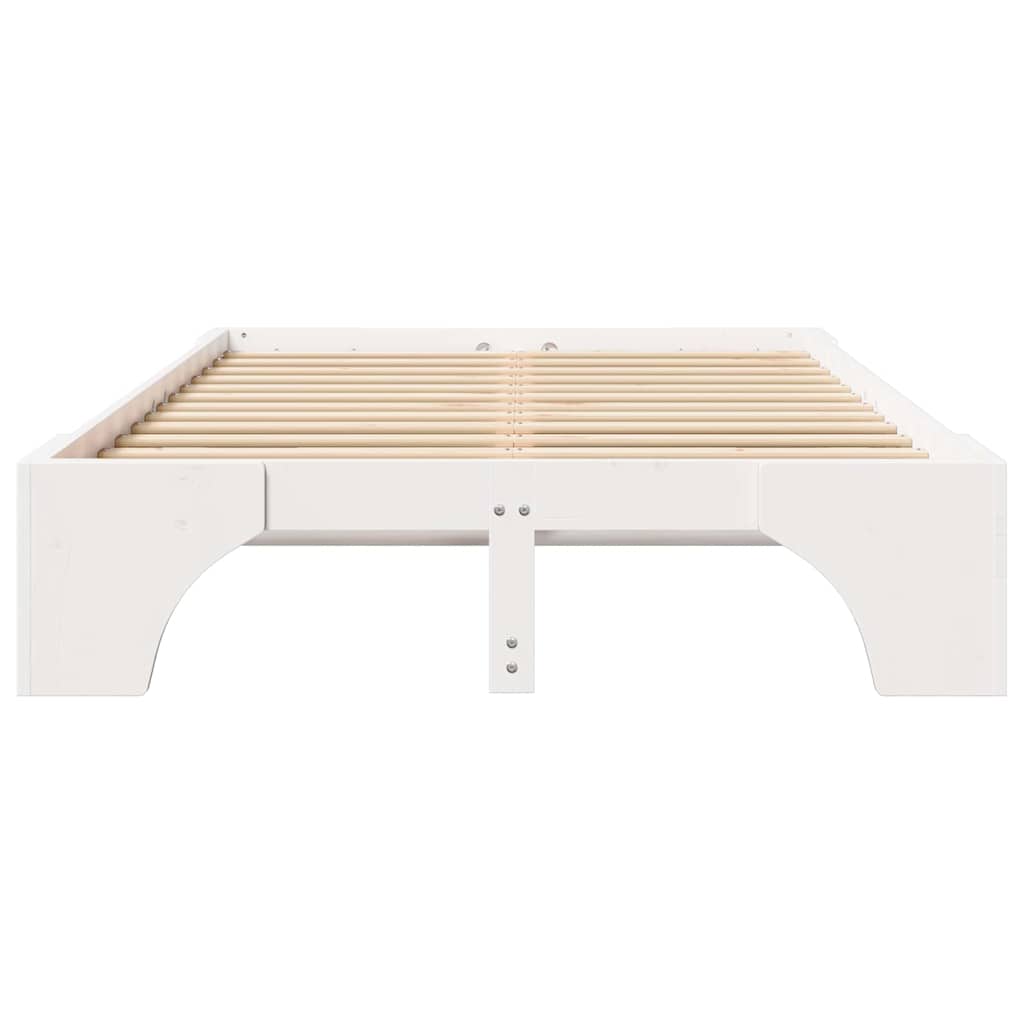 Struttura del letto Bianco 135 x 190 cm Pino massello | homemem39