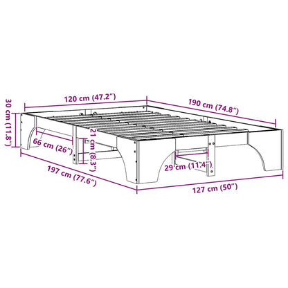 Struttura del letto Bianco 120 x 190 cm Pino massello