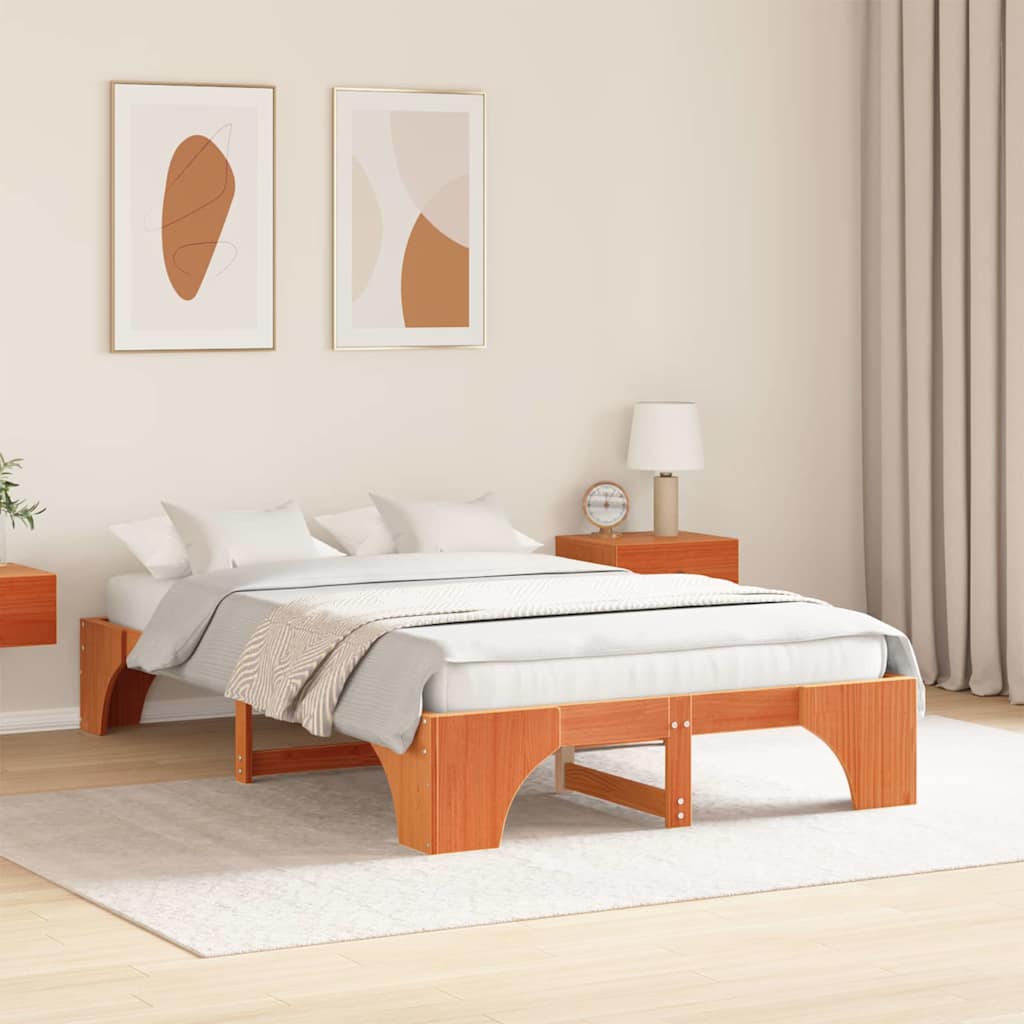 Struttura del letto Marrone cerato 120 x 190 cm Pino massello | homemem39