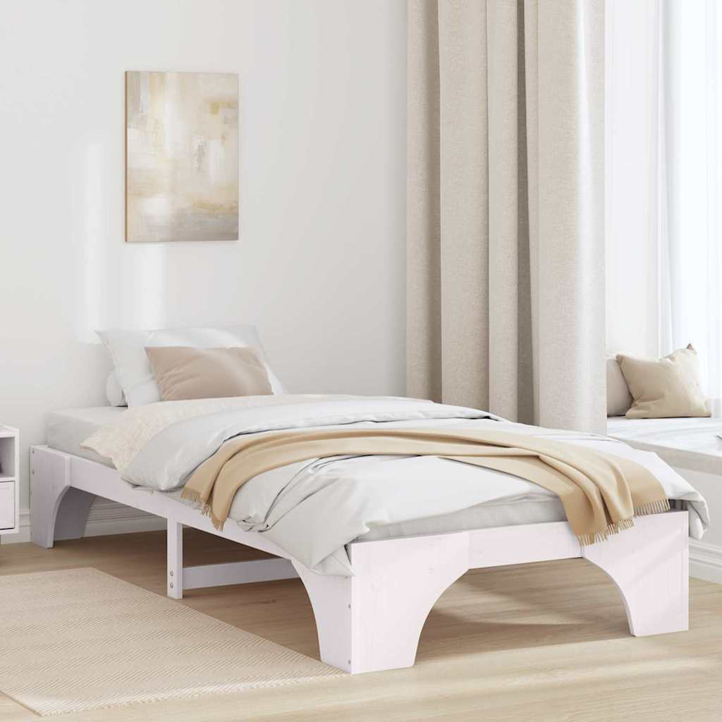 Struttura del letto Bianco 90 x 190 cm Pino massello | homemem39