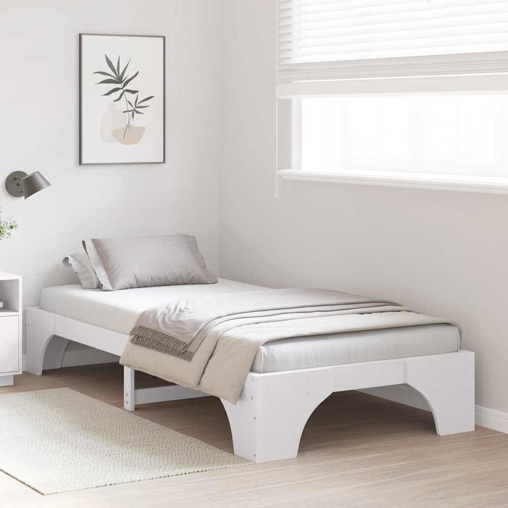 Struttura del letto Bianco 90 x 190 cm Pino massello | homemem39