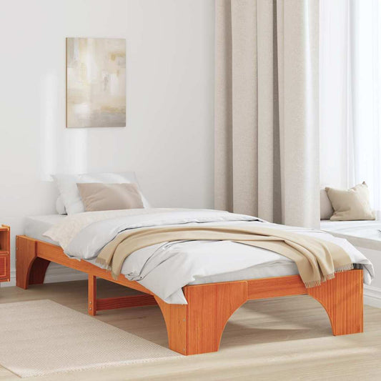 Struttura del letto Marrone cerato 75 x 190 cm Pino massello | homemem39