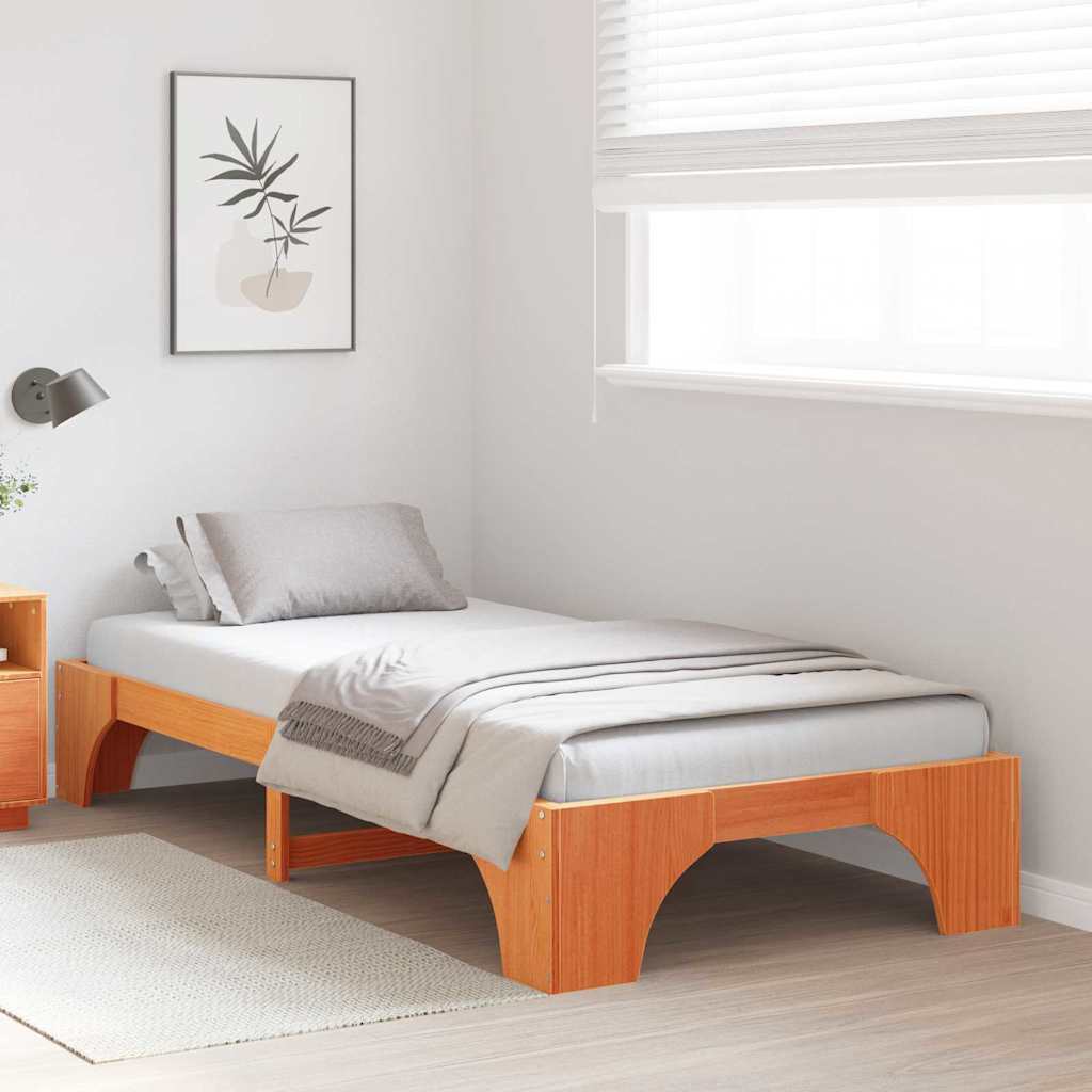 Struttura del letto Marrone cerato 75 x 190 cm Pino massello | homemem39
