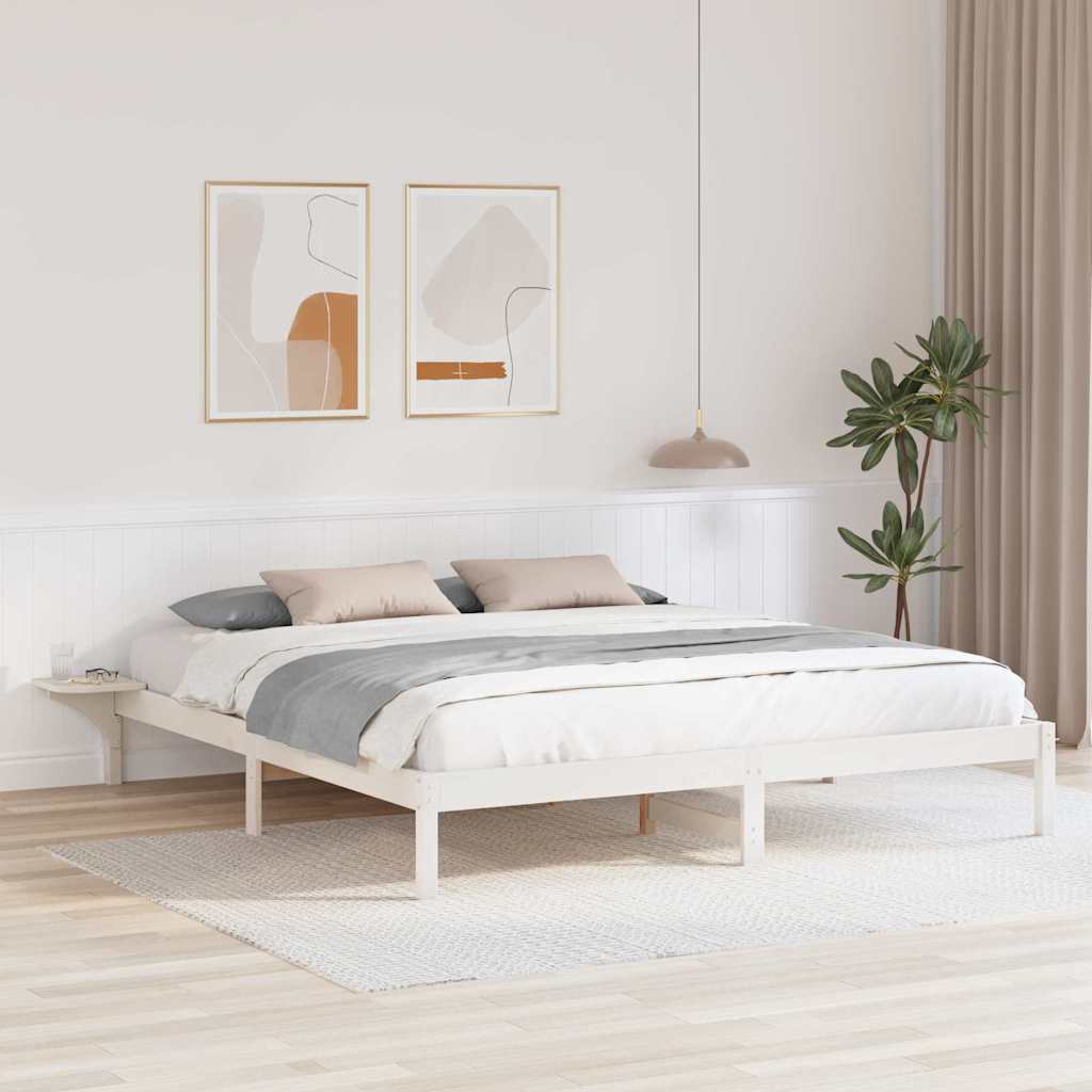Struttura del letto Bianco 200 x 200 cm Pino massello | homemem39