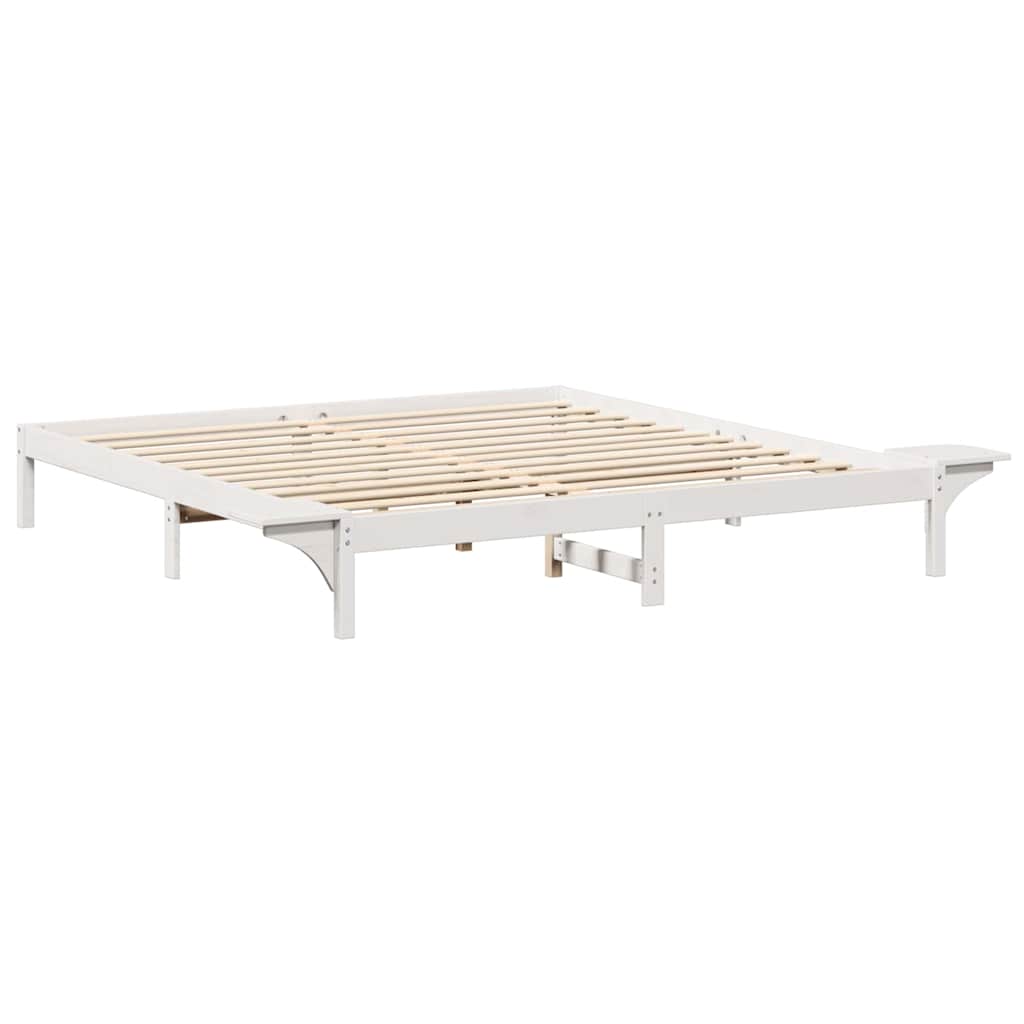 Struttura del letto Bianco 200 x 200 cm Pino massello | homemem39