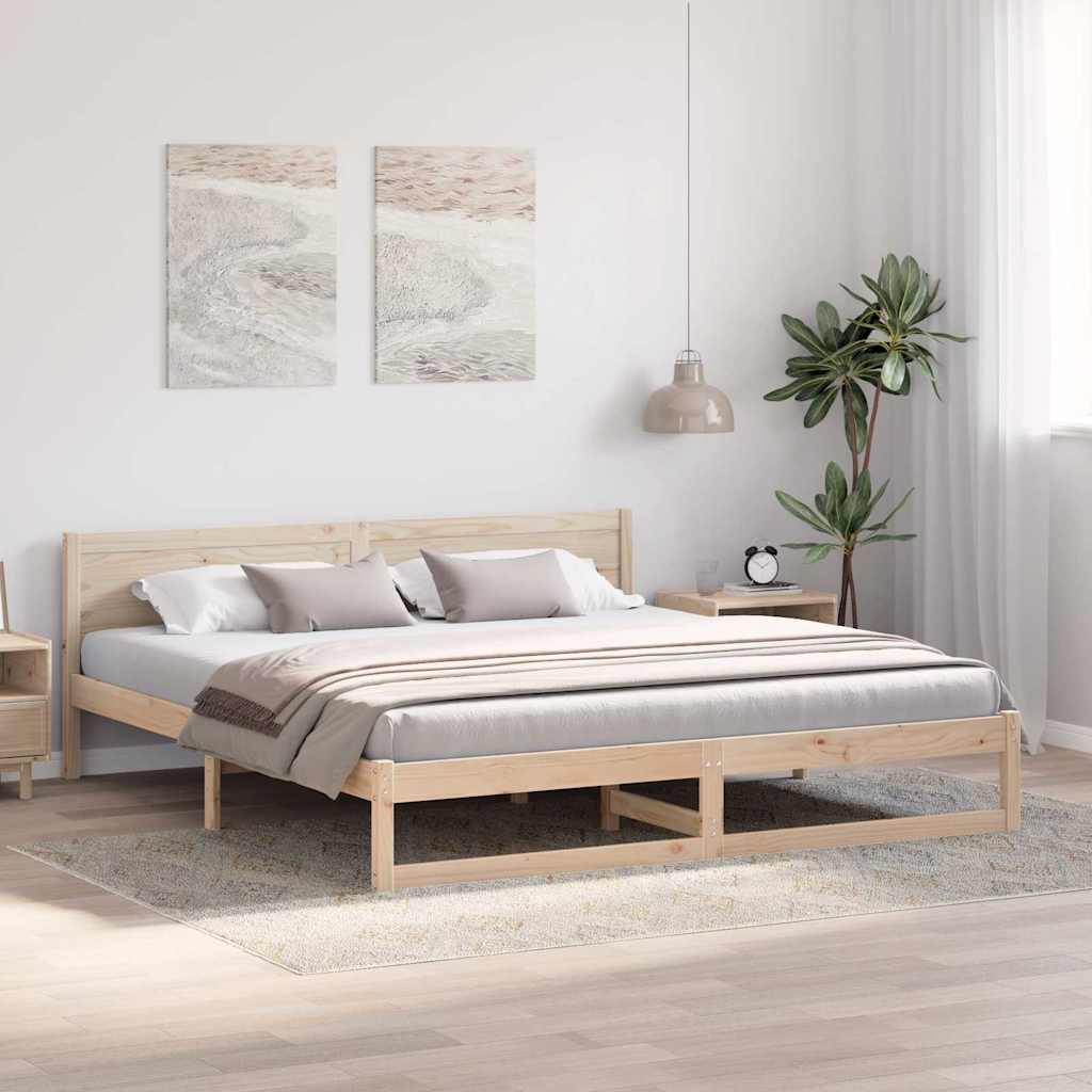 Struttura del letto Naturale 200 x 200 cm Pino massello | homemem39