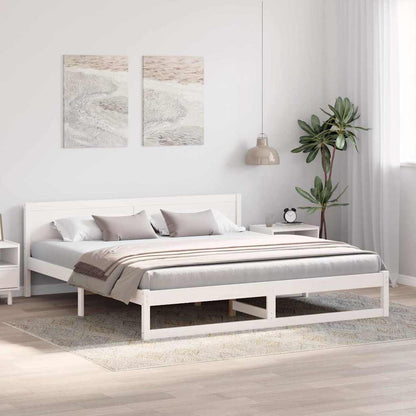 Struttura del letto Bianco 200 x 200 cm Pino massello | homemem39