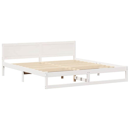Struttura del letto Bianco 200 x 200 cm Pino massello | homemem39