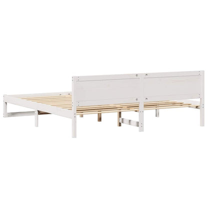 Struttura del letto Bianco 200 x 200 cm Pino massello | homemem39